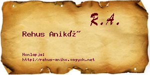 Rehus Anikó névjegykártya